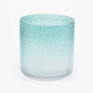 Frosted Hand Made Glass Candle Holders