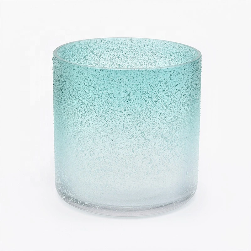 Frosted Hand Made Glass Candle Holders