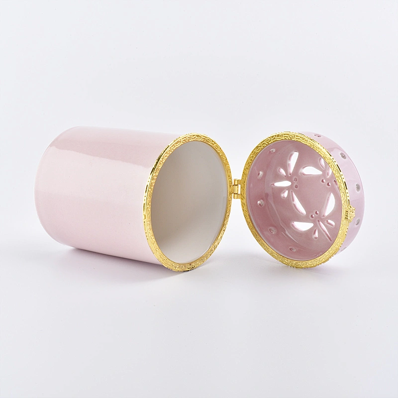 Pink ceramic candle holders for home decor scented candle