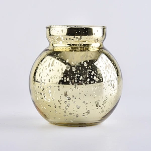 Wholesale Gold Mercury Candle Container Glass For Wedding Party