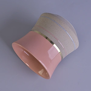 10oz 12oz Wholesales Luxury frosted pink ceramic Candle holder
