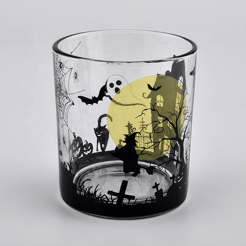 China Wholesales halloween luxury glass candle jar in bulk party decoration