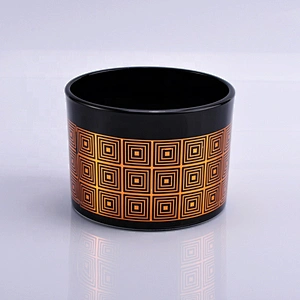 10oz Wholesales Custom black glass candle holder