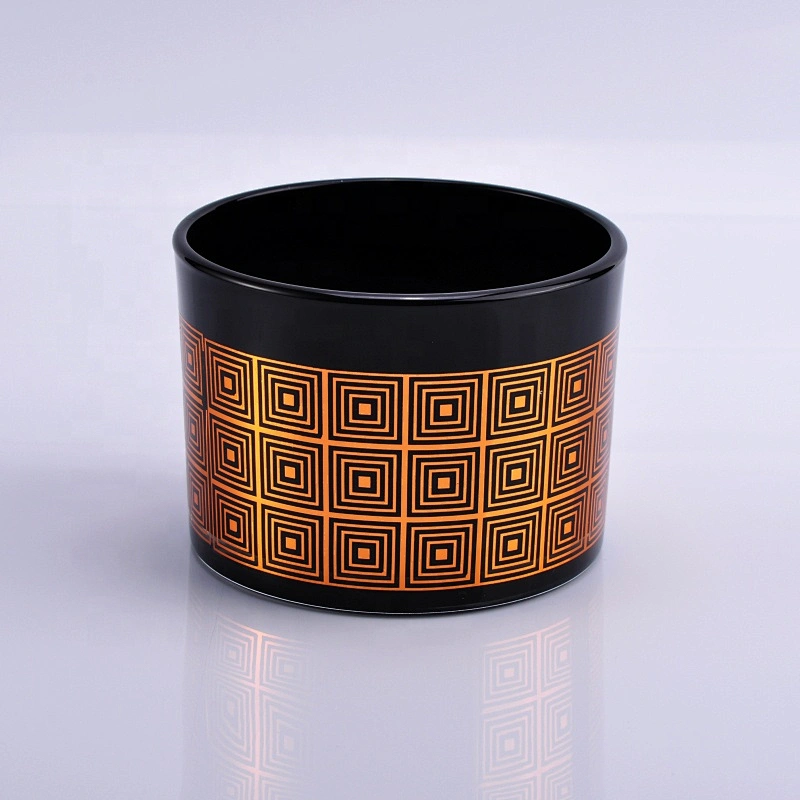 10oz Wholesales Custom black glass candle holder