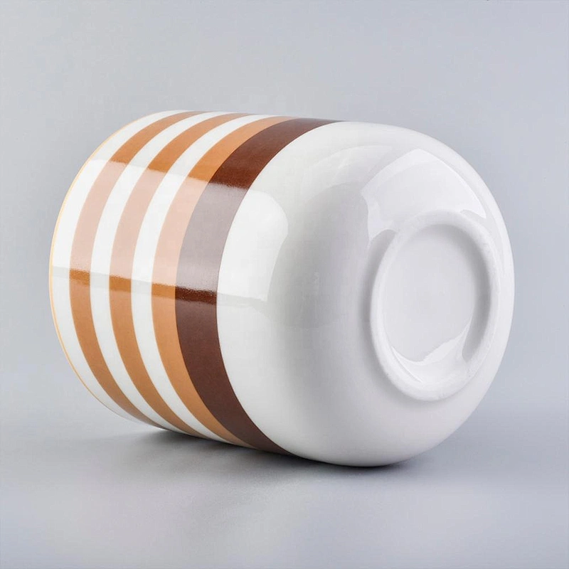 Wholesales empty tea light custom white ceramic candle holder jars 10oz