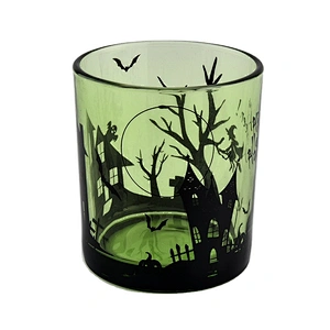 Wholesales halloween luxury empty custom glass candle jars