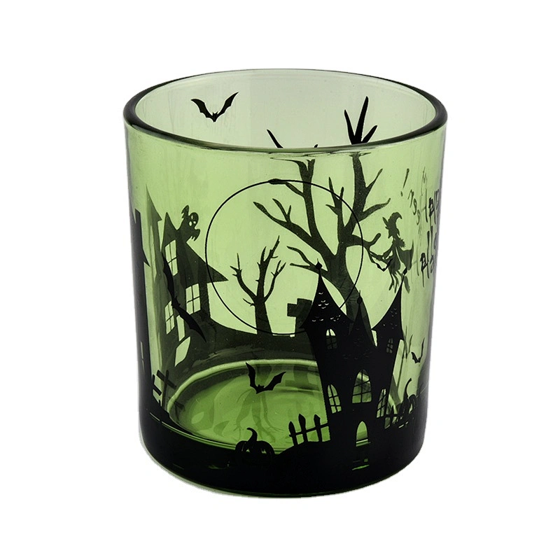 Wholesales halloween luxury empty custom glass candle jars