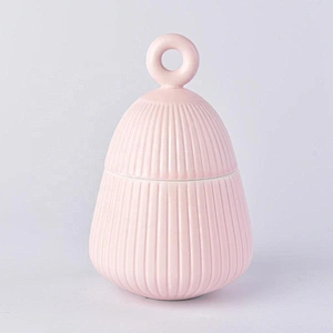 200ml Sunny christmas glazed empty ceramic candle jar with lid
