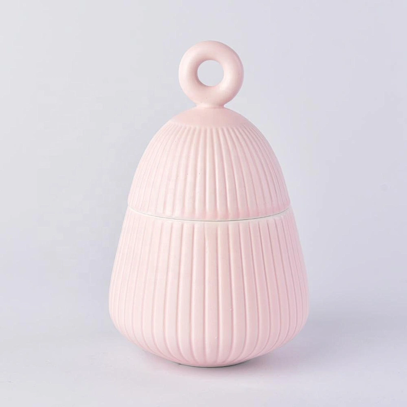 200ml Sunny christmas glazed empty ceramic candle jar with lid