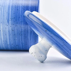 Wholesales custom blue luxury ceramic candle container with lid