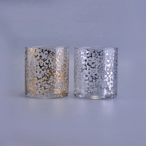 Sunny decorative gold tealight crystal candle glass jar