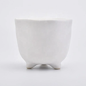 Wholesales Rustic standing white candle vessel