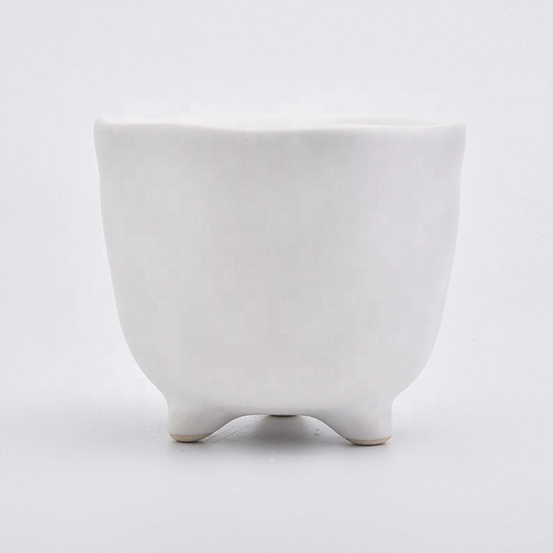 Wholesales Rustic standing white candle vessel