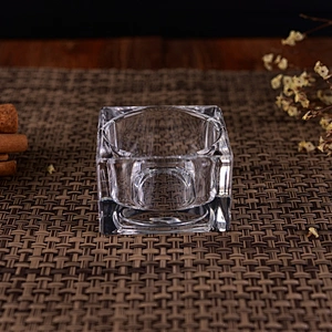Romantic square tealight empty decorative glass candle jars