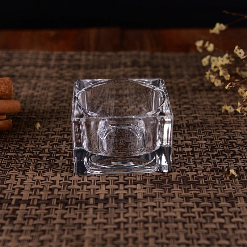 Romantic square tealight empty decorative glass candle jars