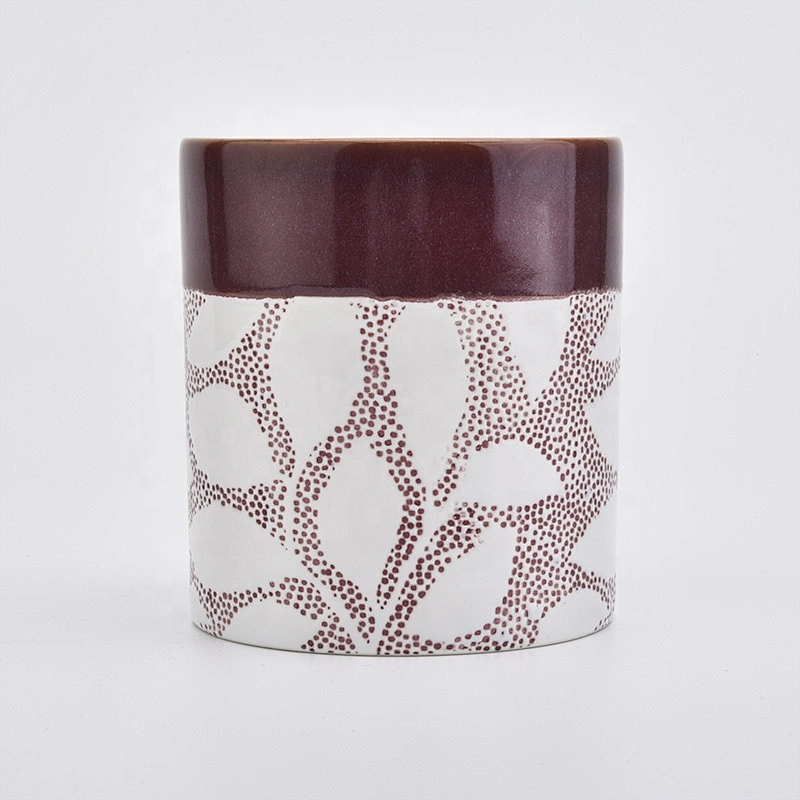 New style customized votive iridescent ceramic candle jar
