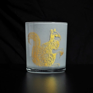 Christmas decorative white votive glass candle holder