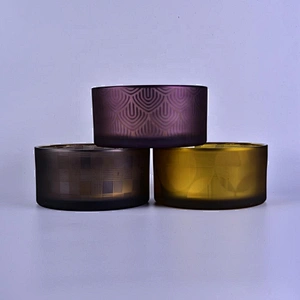 Wholesales luxury european decorative matte glass candle jar 10oz 20oz
