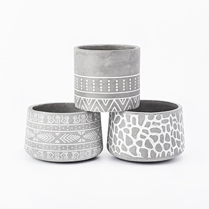 900ml Gray Colored Concrete Empty Container For Candle Making