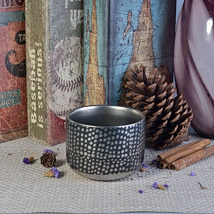 Large silver plating ceramic candle jar empty