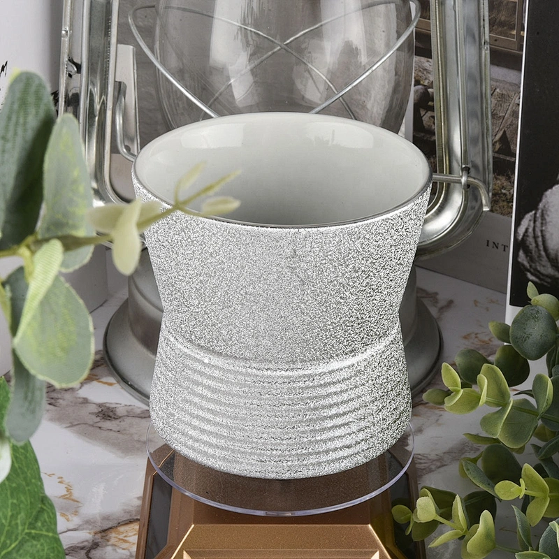 luxury metallized ceramic candle holder