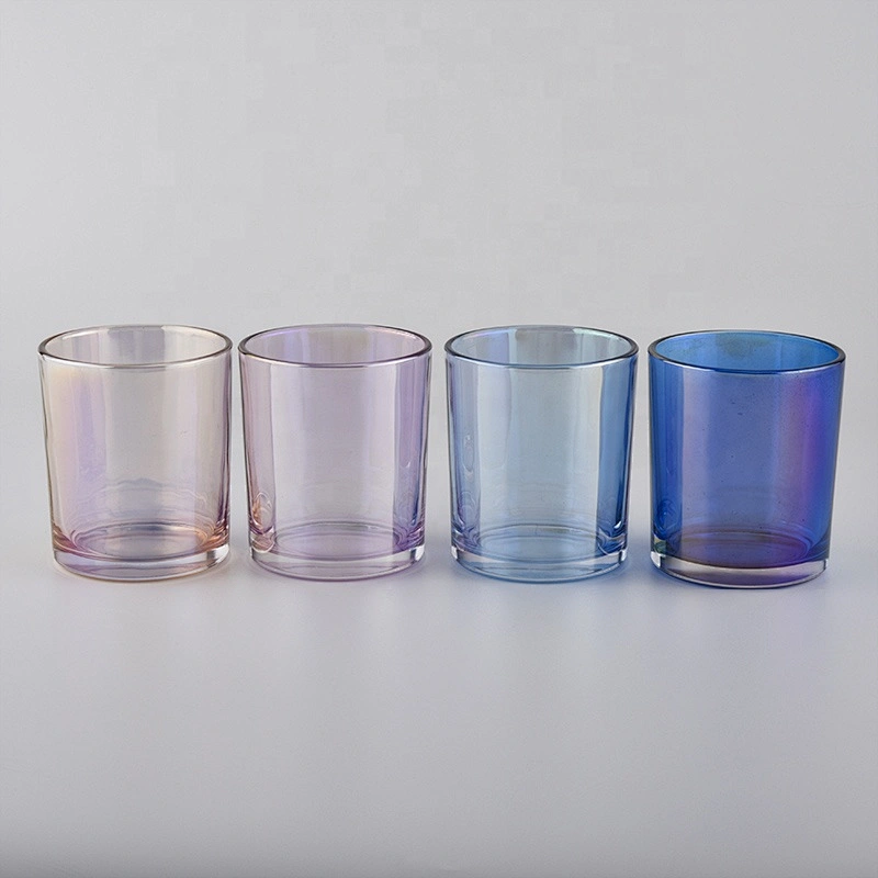 Suppliers tea light blue  luxury glass candle jar for candle making