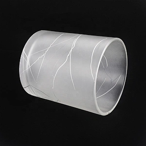 Wholesales luxury cylinder white matte candle glass jar 10oz 20oz
