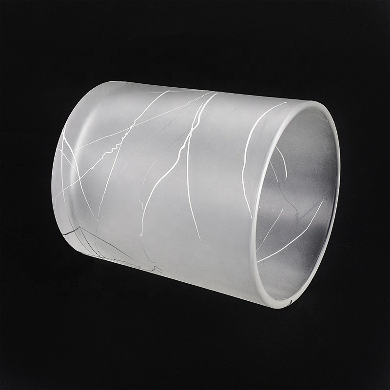 Wholesales luxury cylinder white matte candle glass jar 10oz 20oz
