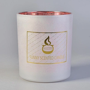 Home decoration cylinder matte color glass candle jar
