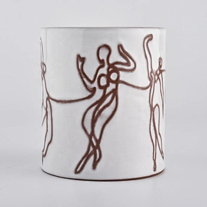 10oz white custom Ceramic Candle Jar For holiday decoration