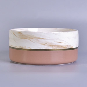10oz 12oz Chinese round pink ceramic candle holder