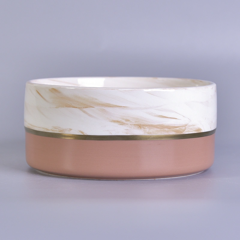 10oz 12oz Chinese round pink ceramic candle holder