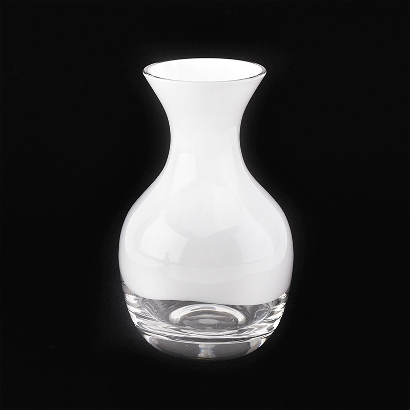 White overlay glass reed diffuser bottles glass vessel fragrance