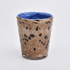luxury hand made cased glass candle holder