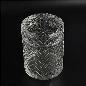 Sunny luxury crystal decorative glass candle jar with lids