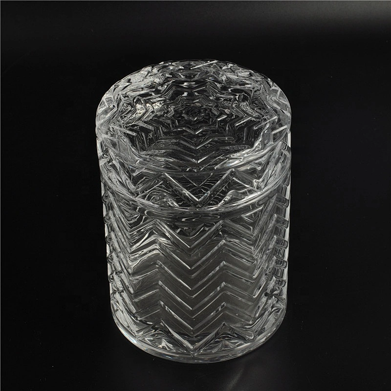 Sunny luxury crystal decorative glass candle jar with lids