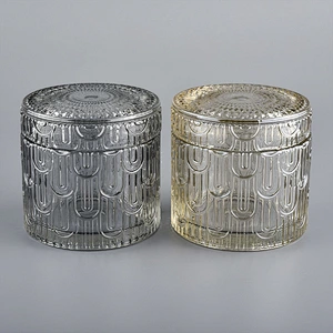 Wholesale Beautiful Empty Glass Candle Jar With Lids