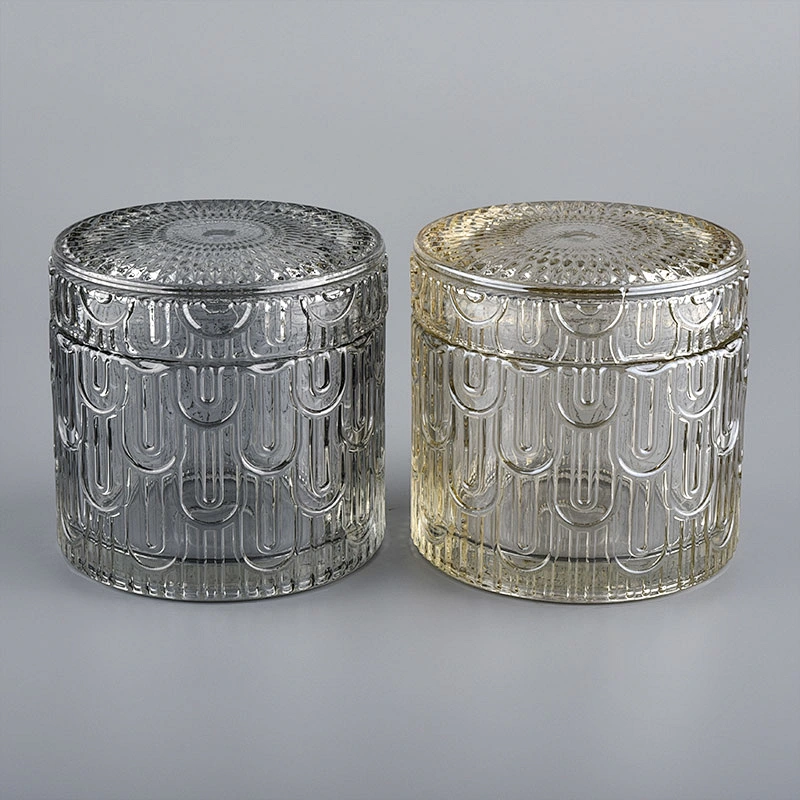 Wholesale Beautiful Empty Glass Candle Jar With Lids