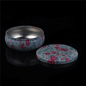 Custom Metal empty decorative color candle tins with cover