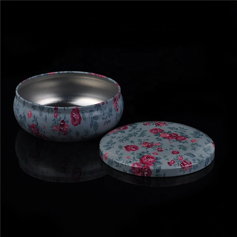 Custom Metal empty decorative color candle tins with cover