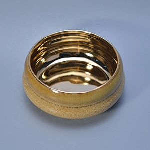Wholesales customized large gold candle ceramic holder 10oz 20oz