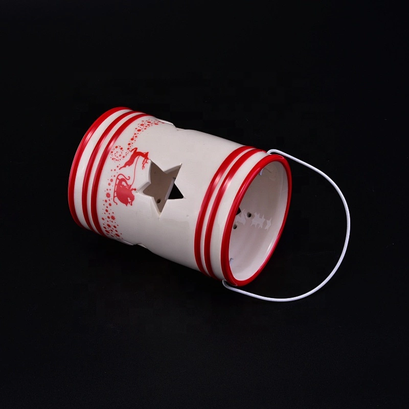 Christmas star tealight ceramic candle jar