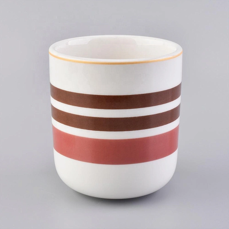 6oz 8oz 10oz Luxury empty round customized ceramic candle holders wholesale