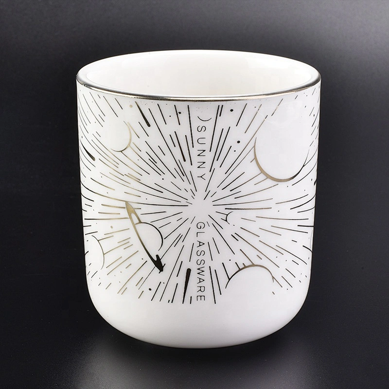 400ml White Ceramic Candle Holders For Home Decor