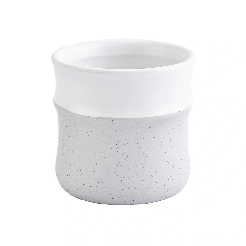 In bulk empty grey custom finish ceramic candle jars