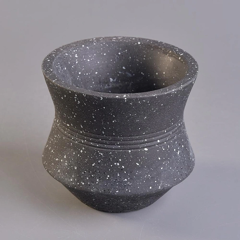Vintage black frosted candle ceramic jar in bulk