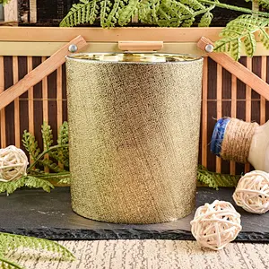 luxury gold leather glass candle holder