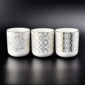 Wholesales elegant scented ceramic candle tumbler jars in bulk