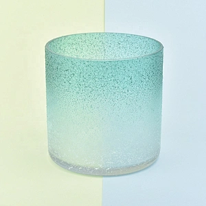 Frosted Hand Made Glass Candle Holders