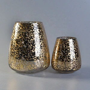 8oz 10oz 12oz Wholesales custom golden electroplated luxury glass candle holder
